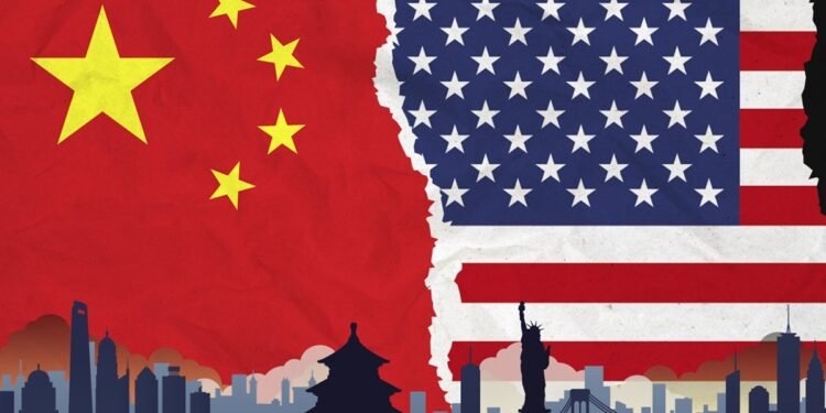 China-USA flags