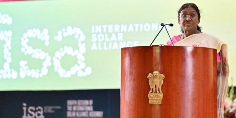 President Droupadi Murmu addresses the Eighth Session of the International Solar Alliance Assembly in New Delhi