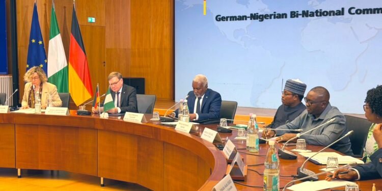 Nigerian Minister of Foreign Affairs at Nigeria–Germany Bi-National Commission 2025 With his Counterpart in Berlin.