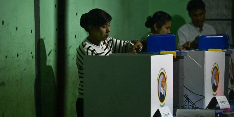 Myanmar junta opened polls on Sunday for the 2nd phase of elections in 100 townships across 12 regions.