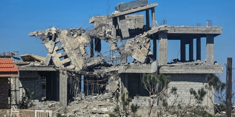 Israeli forces leave southern Lebanon village in ruins.