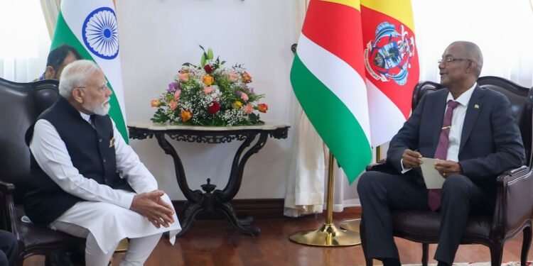 Indian PM Modi held wide-ranging talks with Seychelles President, Dr. Patrick Herminie. The leaders reviewed the India-Seychelles partnership.